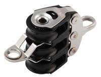 ALLEN Dreifachblock kugell. 20mm, Seil 6mm, Auge, U-Bügel