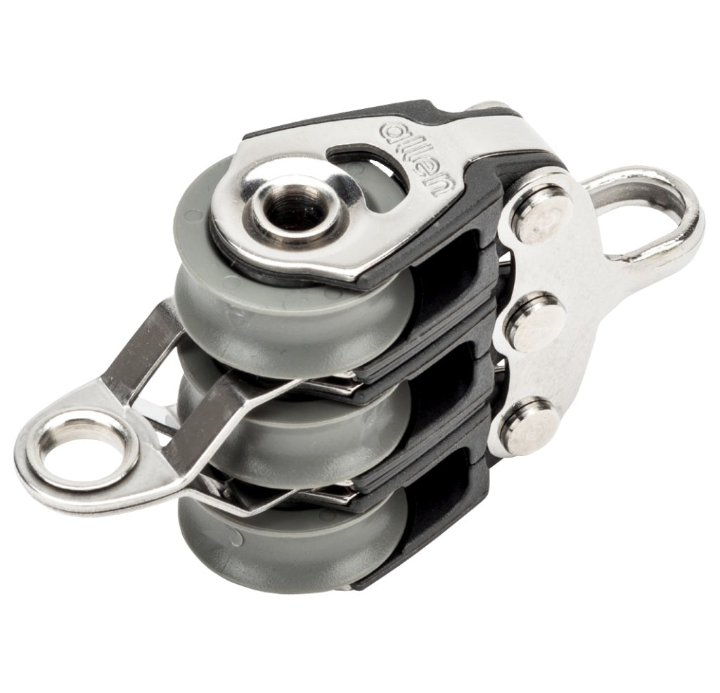 ALLEN Dreifachblock gleitl. 20mm, Seil 6mm, Auge, U-Bügel