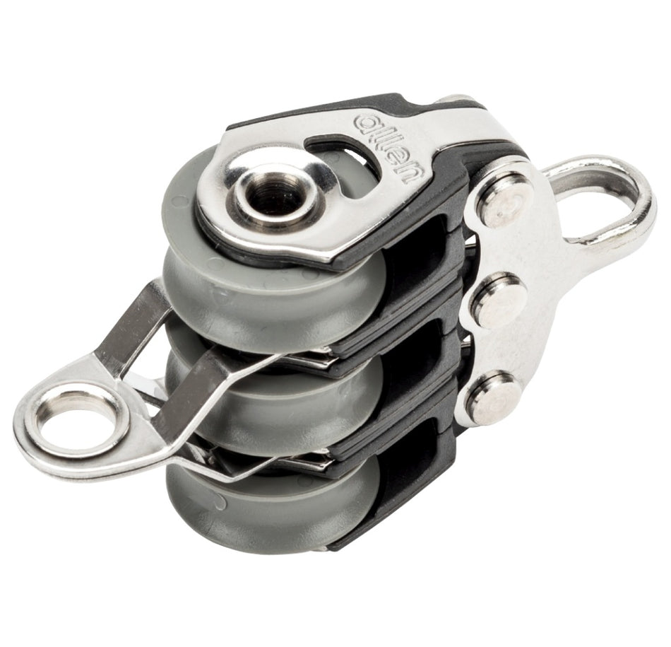 ALLEN Dreifachblock gleitl. 20mm, Seil 6mm, Auge, U-Bügel