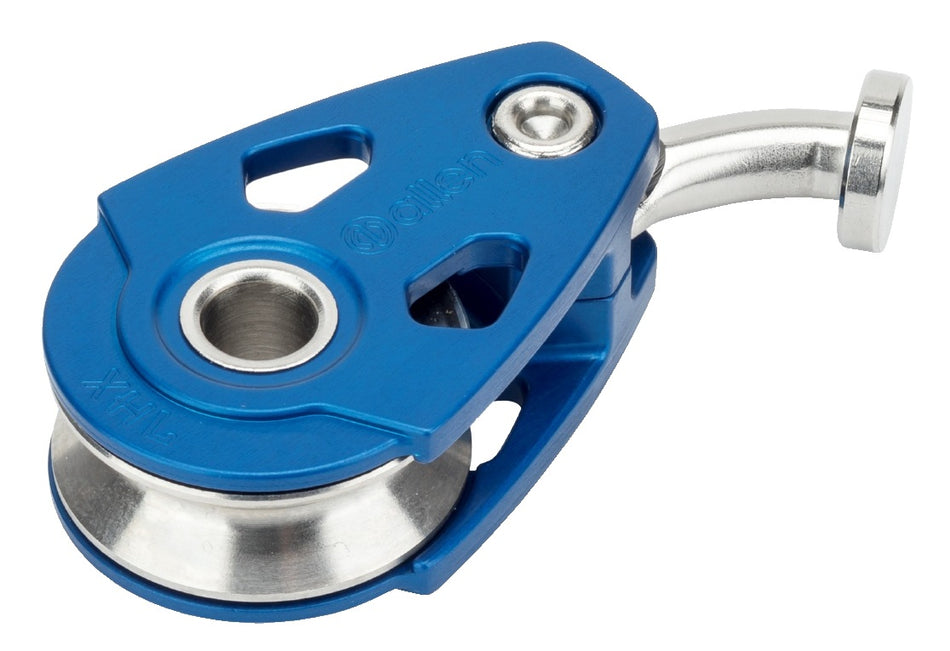 ALLEN Einfachblock XHL kugell. 30mm, Seil 8mm, mit Rundkopf gebogen, blau