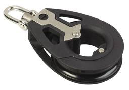 ALLEN Einfachblock kugell. 50mm, Seil 10mm, Wirbelschäkel