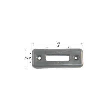 Maßzeichnung ALLEN Spriegelbeschlag HA8424-10 mit La 65 mm, Li 29 mm, Ba 25 mm und Bi 6 mm