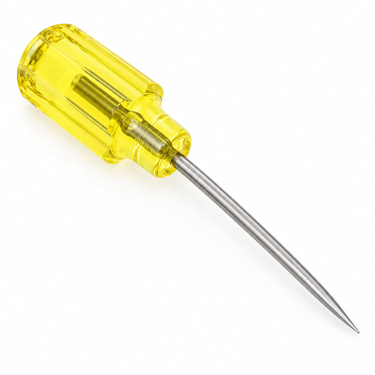 Stechahle 110 mm mit gelbem Kunststoffgriff