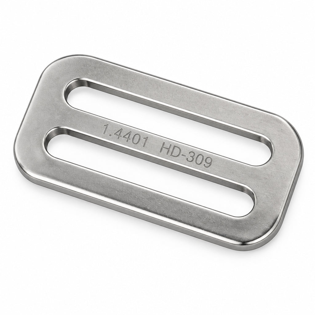 Gurtschnalle HD 309 Edelstahl für 50 mm Gurtband, Maßzeichnung
