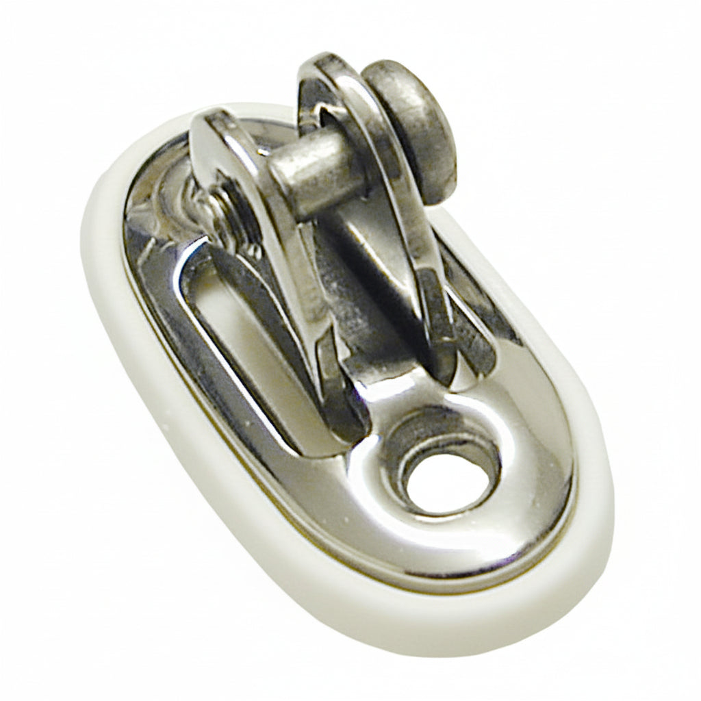 Verdecksbeschlag Edelstahl/Nylon schwenkbar weiß - gerade/45°