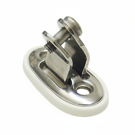 Verdecksbeschlag Edelstahl/Nylon schwenkbar weiß - gerade/45° 45° Aufnahme zöllig