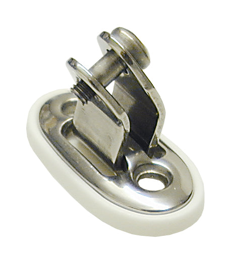 Verdecksbeschlag Edelstahl/Nylon - Schwenkbar weiß gerade/45° Aufnahme 45° Aufnahme zöllig