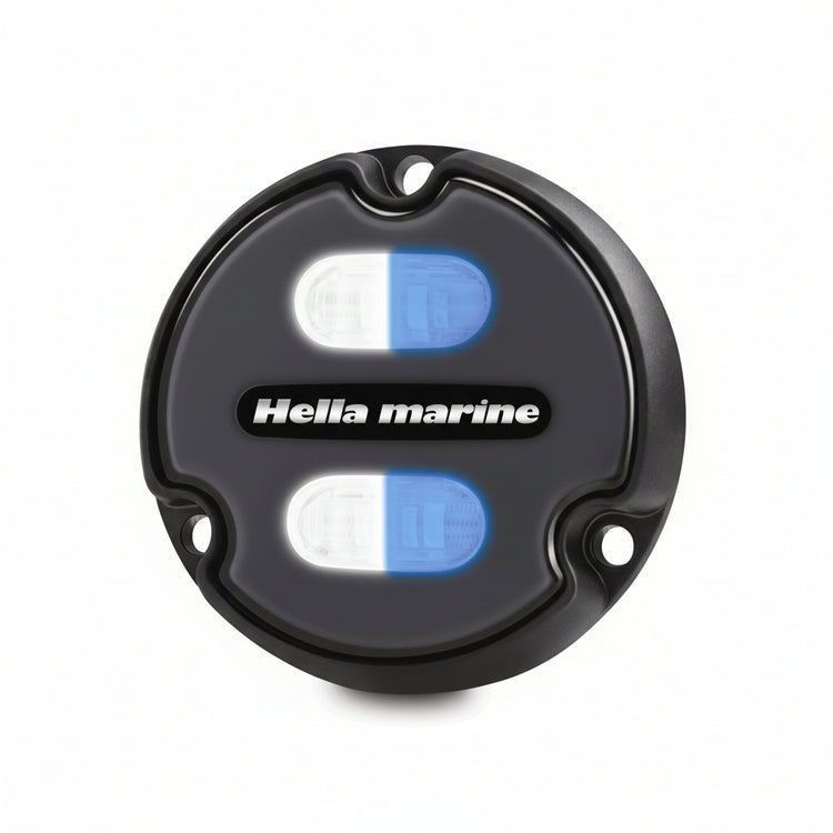 HELLA APELO A1 Polymer Unterwasserleuchte 12/24V Weiß/Blau Grau - Für alle Rumpfmaterialien