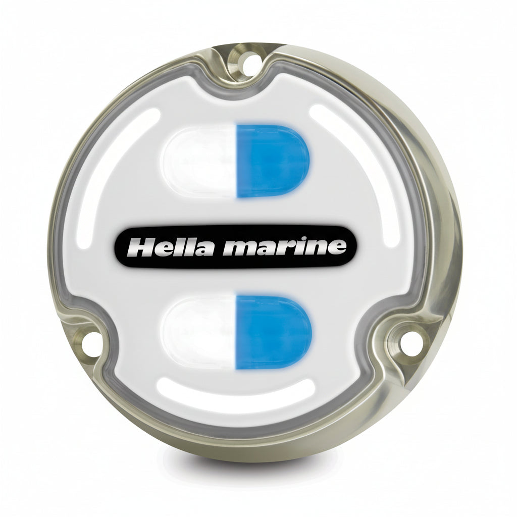 HELLA APELO A3 Bronze Unterwasserleuchte 12/24V Weiß/Blau - Premium Leistung 6000 Lumen