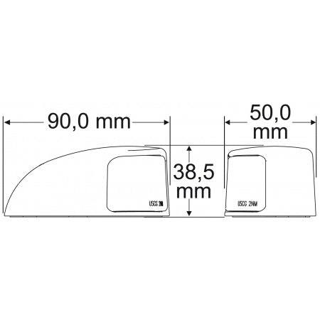 HELLA NaviLED Deck Mount Backbord/Steuerbord 0,5m Weiß - Positionsleuchten Paar