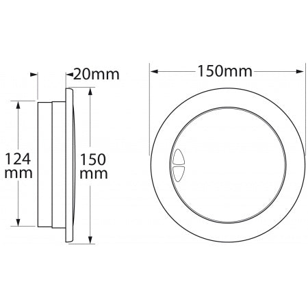 HELLA Deckenleuchte EuroLED150 Touch A4 12/24V warmweiß/rot