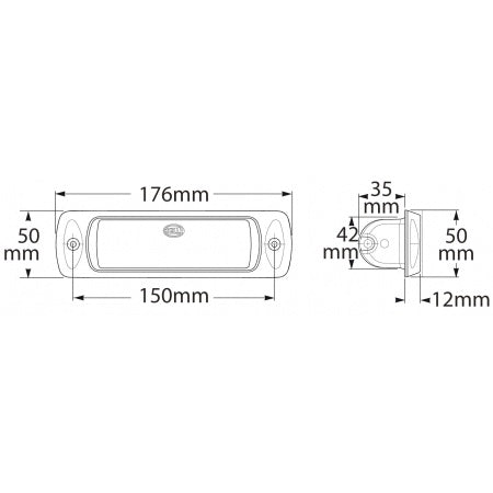 HELLA LED-Einbau-Deckscheinwerfer Sea Hawk 12/24V 3W Weiß
