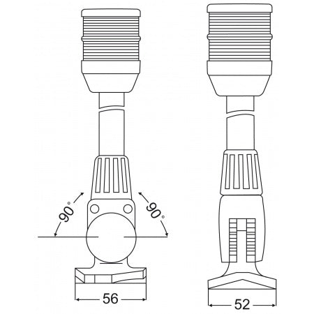 HELLA NaviLED 360 Compact Ankerlaterne Weiß - Einsteckmast 1380mm Multivolt