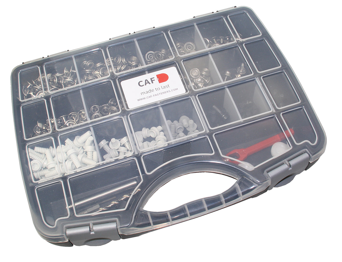 CAF316 Nietwerkzeug Montagewerkzeug CAF315 CAF-Compo Druckknöpfe Hülsen Nieten professionell Starter Kit mit Werkzeugen