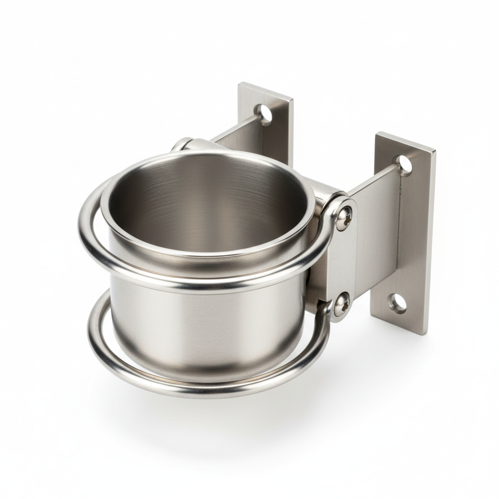 Flaschen- und Becherhalter mit kardanischer Aufhängung - Edelstahl Tassenhalter