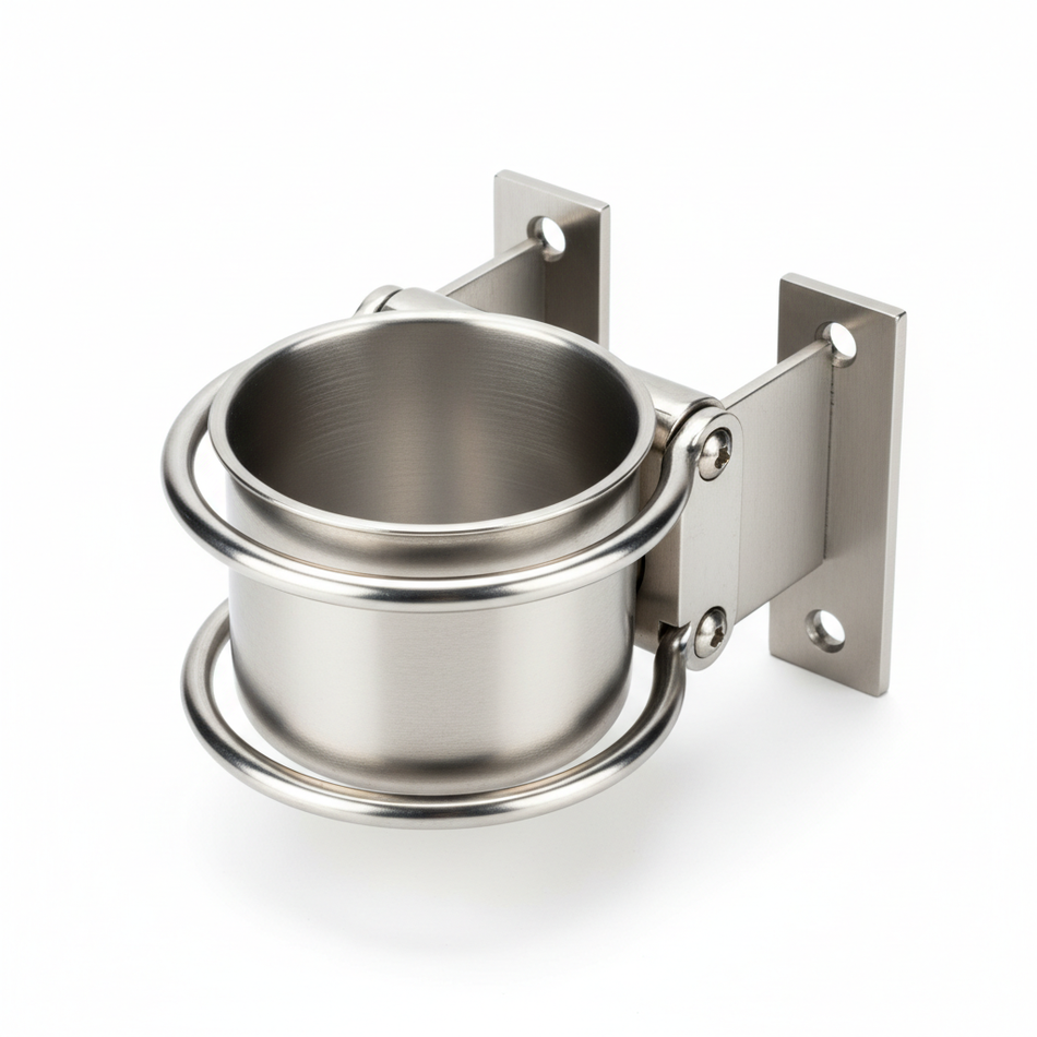 Flaschen- und Becherhalter mit kardanischer Aufhängung - Edelstahl Tassenhalter