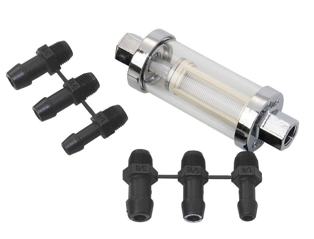 Klarsicht Inline Treibstofffilter Universal für 6, 8 & 9,5mm Schlauch Universal Treibstofffilter