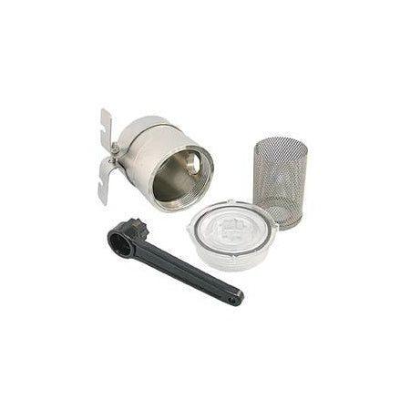 Kühlwasserfilter Messing vernickelt mit Edelstahlfilter - 3 Größen 3/8" bis 3/4"