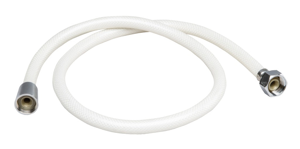 Duschschlauch weiß verstärkt mit Messinganschlüssen - verschiedene Längen
