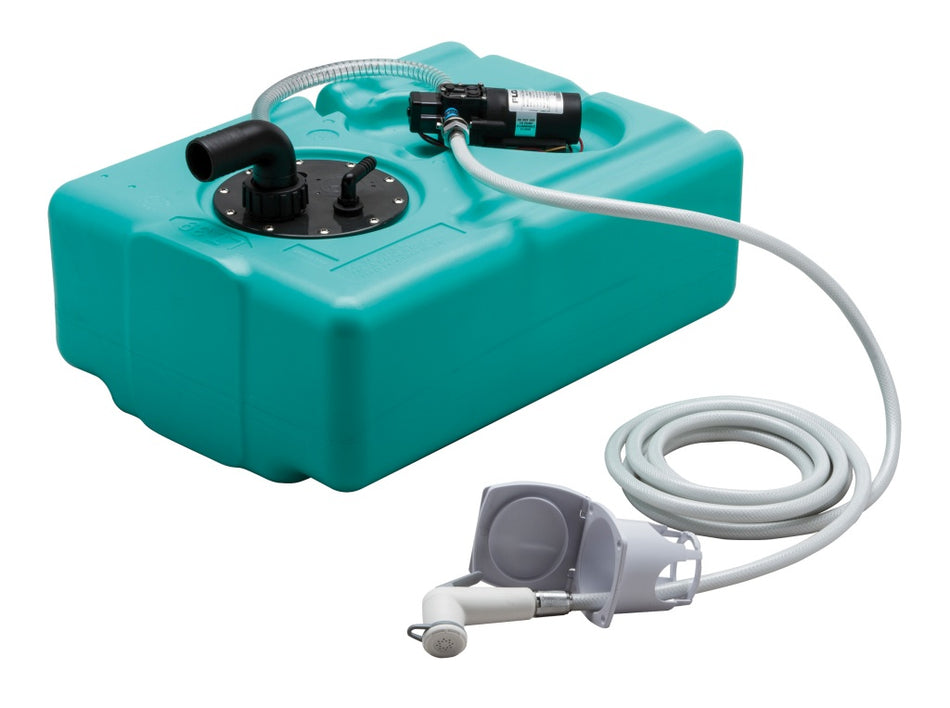 Duschkomplettset All Inclusive mit 12V Pumpe, 39L Tank und 5m Schlauch