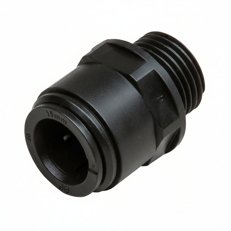 JOHN GUEST Speedfit 15 Hahnanschluss 1/2" BSP Außengewinde - 15mm schwarz
