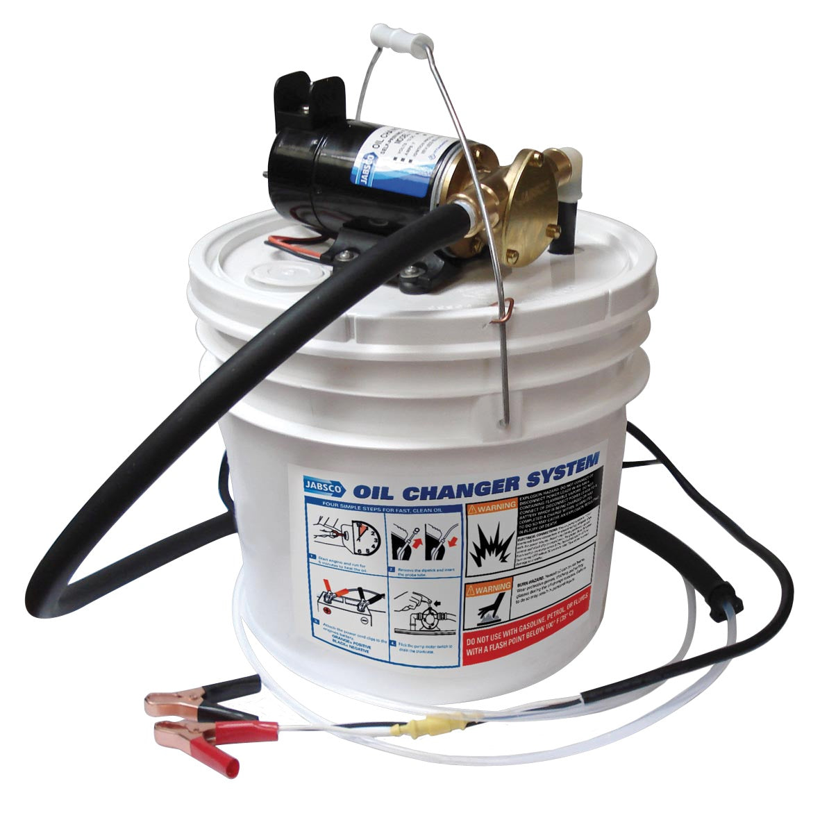 JABSCO Porta-Quick 12V - Reversierbare Ölwechselpumpe mit 13 Liter Auffangbehälter