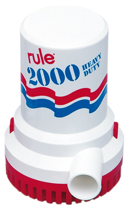 RULE 2000 Tauchpumpe 12V/24V - 129 L/min Hochleistungs-Bilgepumpe