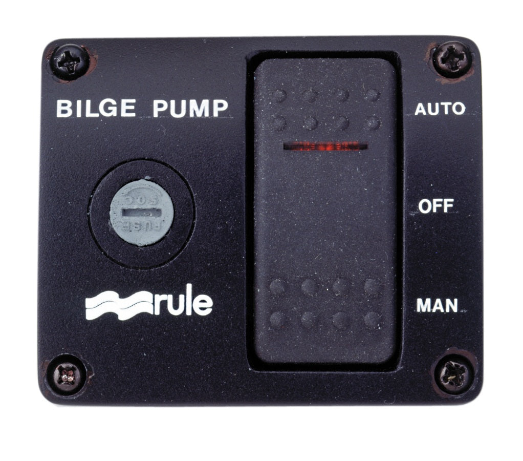 RULE 3-Wege Bedienungspanel für Bilgepumpen 12V - 76x63mm