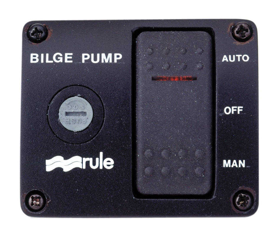 RULE 3-Wege Bedienungspanel für Bilgepumpen 12V - 76x63mm