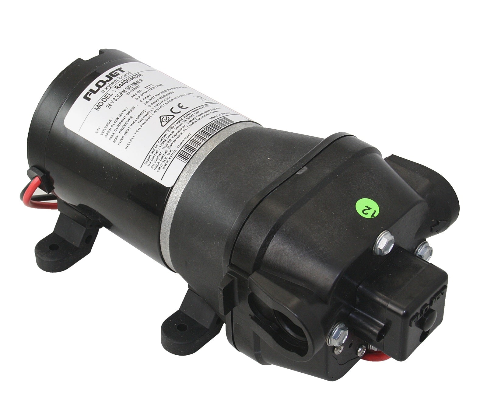 FLOJET 3.3 QUAD Druckwasserpumpe 12V 12,5 l/min 2,4 bar - 4-Kammern