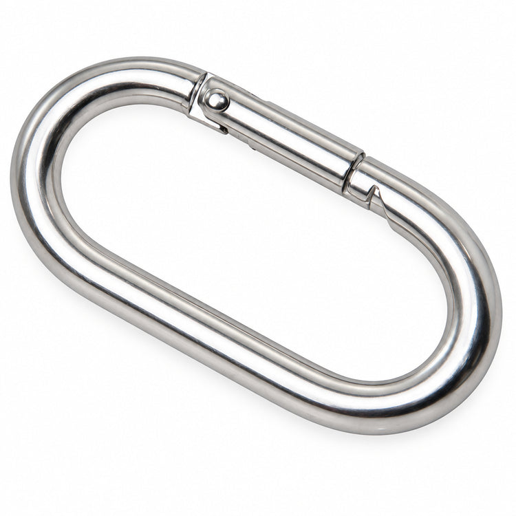 Karabinerhaken oval, Edelstahl A4 AISI316, Standard Qualität