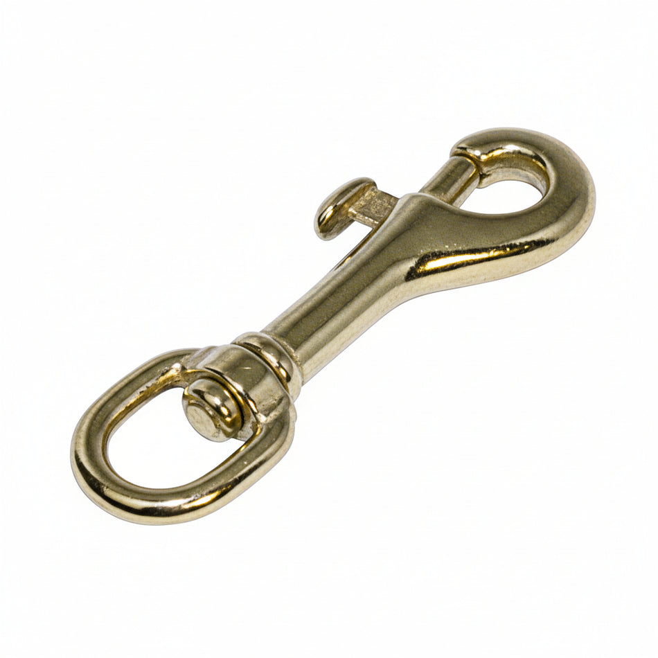 Karabinerhaken mit Wirbel Messing - Klassischer Messing-Karabiner mit integriertem Drehwirbel, kleines Auge