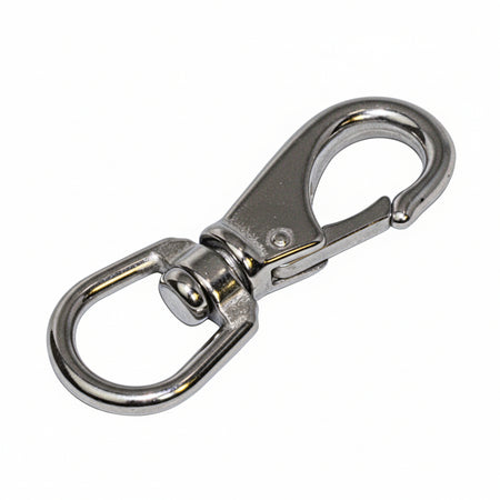 Karabinerhaken mit Wirbel Edelstahl A4-AISI 316 - Großes Auge, 85 mm