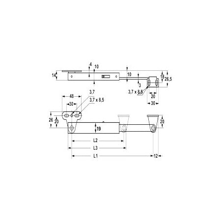 LAMP Klappenaufsteller Edelstahl A2 gebürstet - 195mm und 270mm für Klappenhöhe 250-500mm