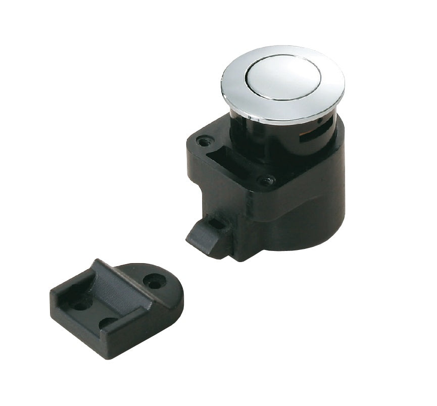 LAMP Druckknopfschnäpper mit Rosette DPL-RO-CR für Türen 15-25mm - verchromt rund