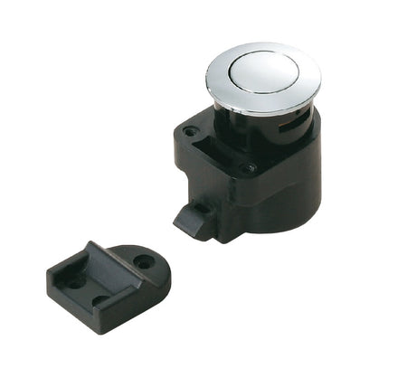 LAMP Druckknopfschnäpper mit Rosette DPL-RO-CR für Türen 15-25mm - verchromt rund