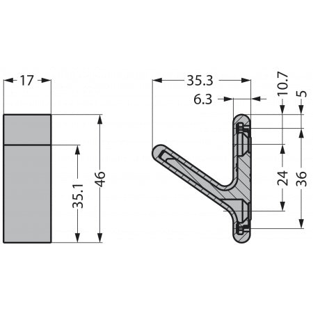 LAMP Haken mit Silikonüberzug - SUGATSUNE - Schwarz/Grauweiß