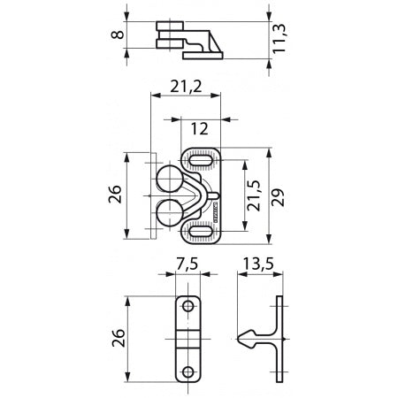 LAMP SUGATSUNE Rollschnäpper Kunststoff korrosionsfrei