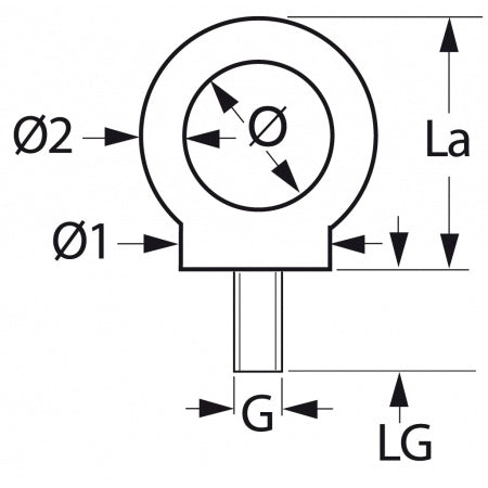 Augbolzen Edelstahl 1.4301 DIN 580 - M6 bis M12 - Rostfrei
