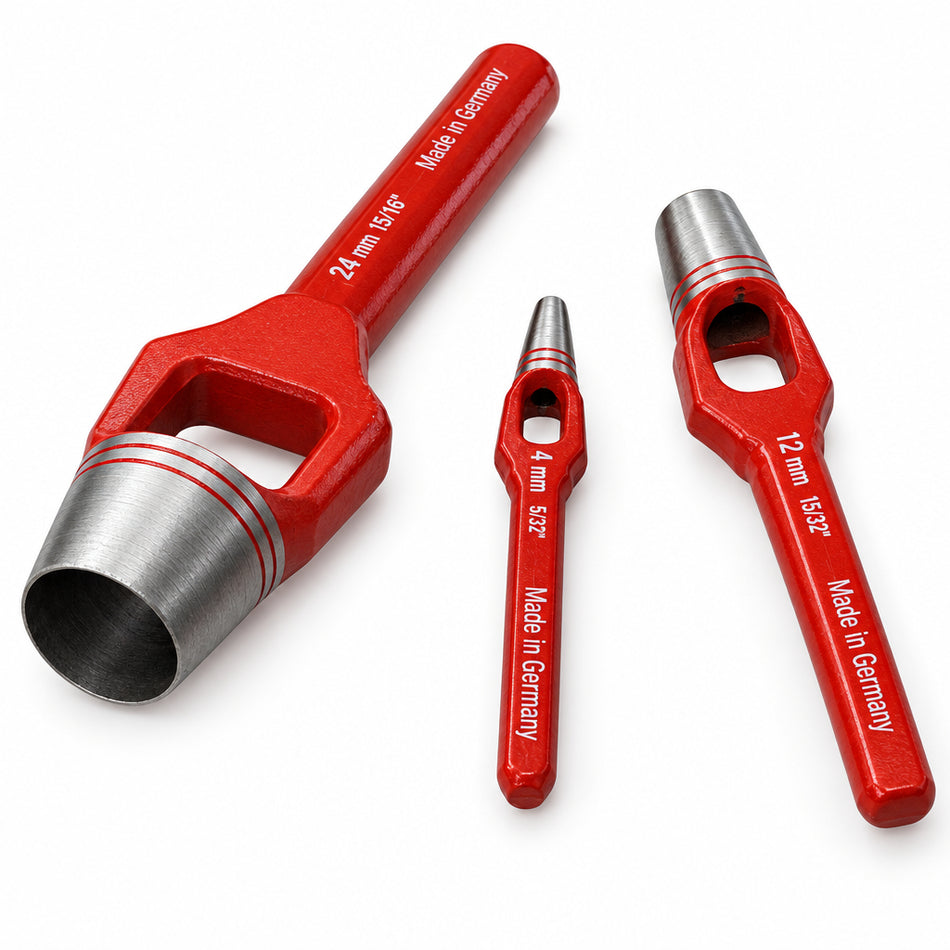 Locheisen aus Werkzeugstahl – Loch-Ø 2 bis 48 mm für Segeltuch, Leder & Planen