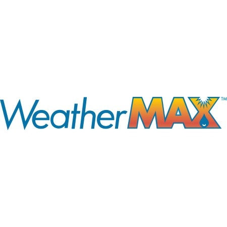 WeatherMAX Markenlogo mit blauem Weather-Schriftzug und orange-gelbem MAX-Schriftzug auf weißem Hintergrund.