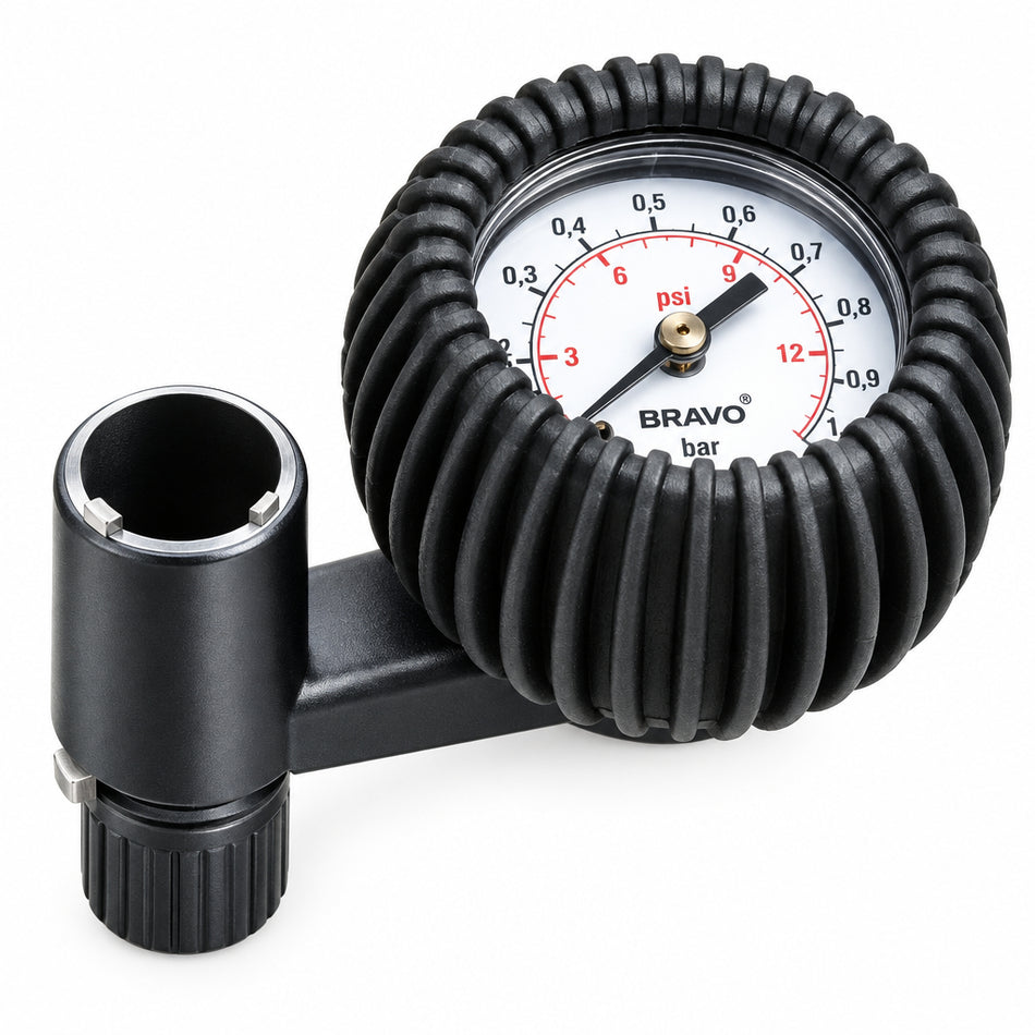 BRAVO Manometer für Luftpumpen – 1 bar mit Bajonett-Anschluss für Schlauchboot & SUP für BRAVO 9 6.5 Liter