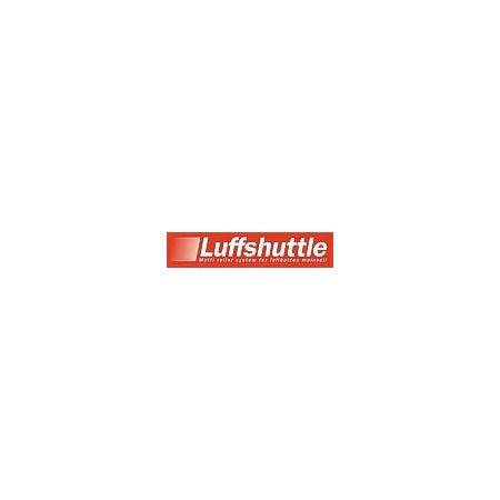 Luffshuttle Logo – Multi roller system for luffslot mainsail, roter Hintergrund