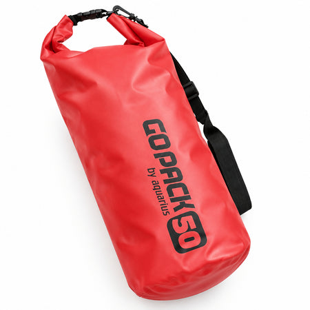 GOPACK Seesack LX105060 50 Liter in Rot aus wasserdichtem PVC mit Rollverschluss, Karabinerhaken und Schultergurt für Kleidung und Ausrüstung