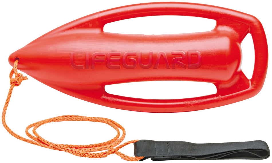 Rettungsschwimmer-Boje Kunststoff Orange – Mit Haltegriffen – Sorgleine