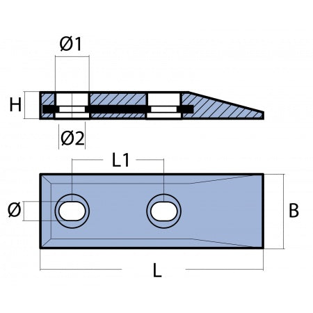 Keilanode Magnesium 210x70x25mm für Schnellboote - MA00230MG