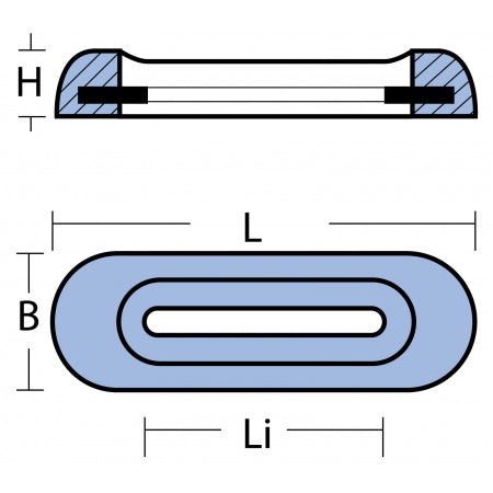 Stabanode 200x65x32mm Fairline - Original Ersatzteil MA00269E Zink Magnesium Aluminium