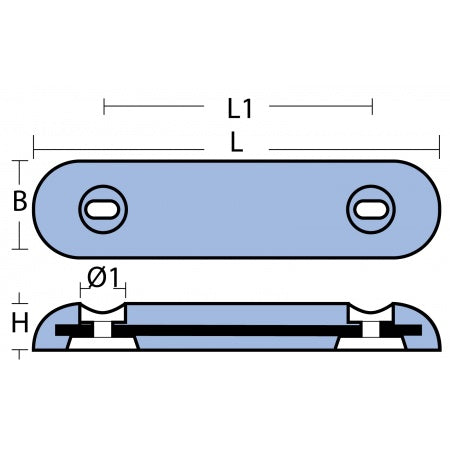 Stabanode Zink 455x94x40mm für Fairline - Original Ersatzteil MA00272E