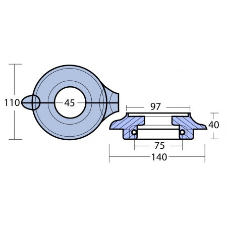 Split Collar 2-teilig Volvo Penta Saildrive 130/150 - Original Ersatzteil 3888305
