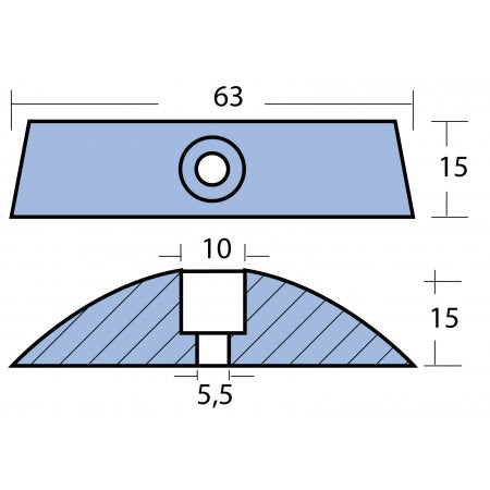 Propelleranode Volvo Penta Saildrive 110-120 Faltpropeller - Original 852018 Zink